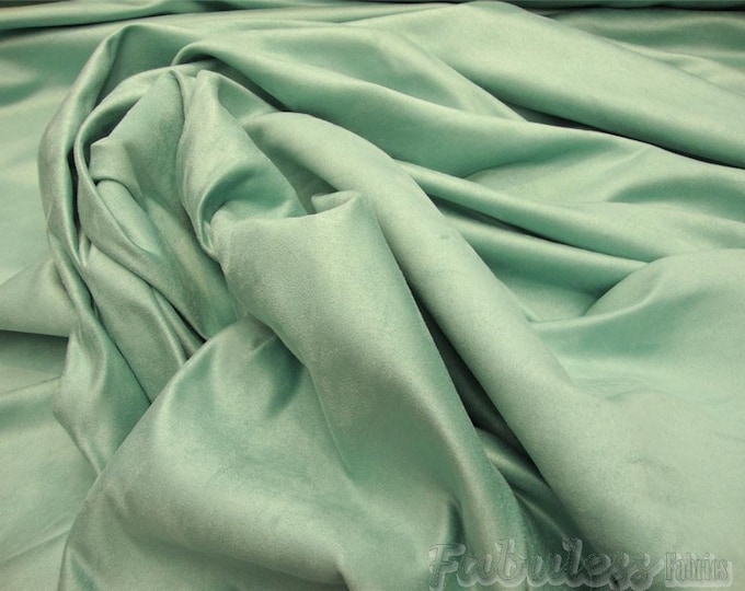 Turquoise Polyester micro faux suede upholstery fabric by the yard