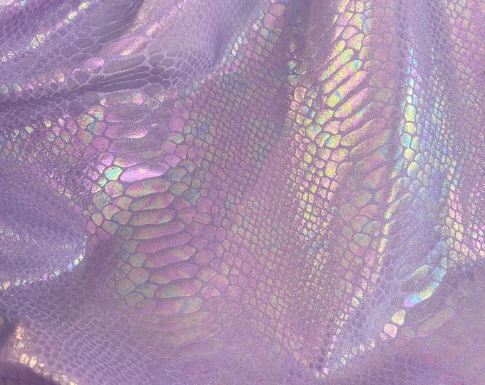 Lavender pearl Snake Hologram Spandex 4 way stretch 58" wide fabric