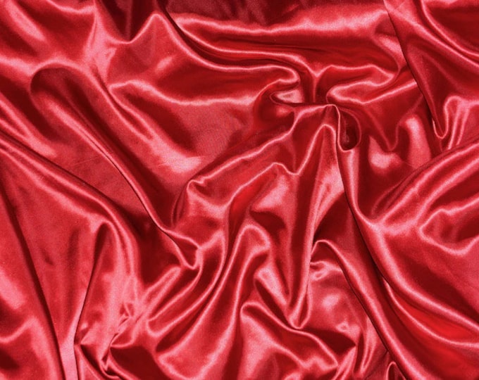 Red charmeuse silky soft polyester fabric  60" wide