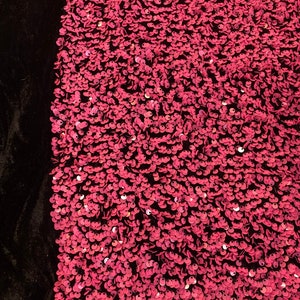 Fuchsia  Sequin on Stretch Velvet 4-Way stretch  dance wear home decor fabric by the yard 60&quot; Wide
