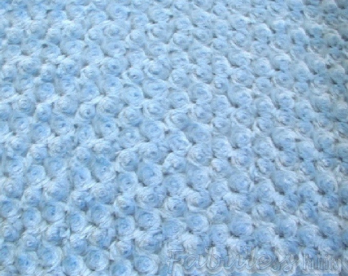 Soft Baby Blue Rose Bud  fabric per yard