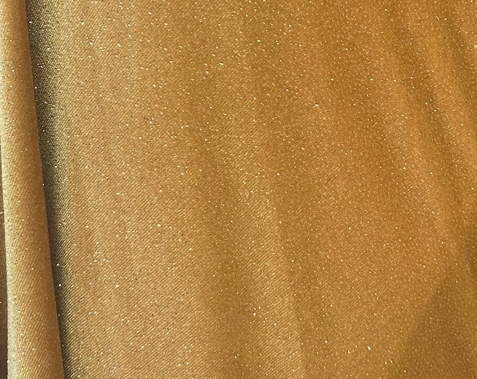 Glitter gold Stretch Velvet Fabric By The Yard | 58’’ wide