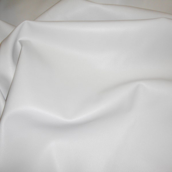 Vinyl Leather faux White Upholstey pvc fabric per yard shippes folded save money