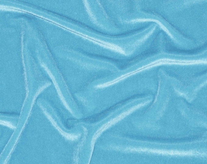 Baby blue Stretch Velvet Fabric By The Yard | 58’’ wide
