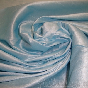 Baby Blue Shantung Dupioni Faux Silk – Two-Tone Polyester Fabric for Drapery,  Sewing & crafts 54” wide