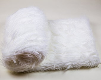Queen 90"x90" White faux fur Shaggy Throw Blanket / Bed Spread Coverlet  / Soft Ultra Suede Lining / New