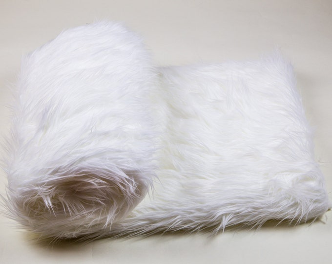 Queen 90"x90" White faux fur Shaggy Throw Blanket / Bed Spread Coverlet  / Soft Ultra Suede Lining / New