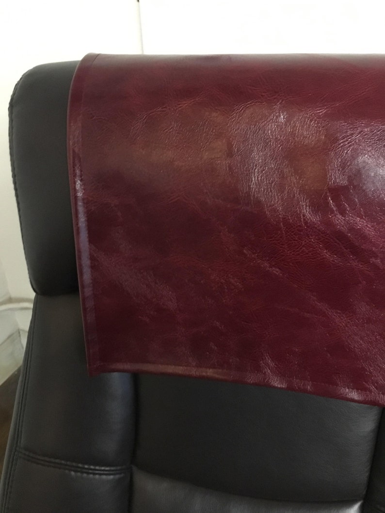 Burgundy Distressed Faux Leather Vinyl Protector Sofa Etsy