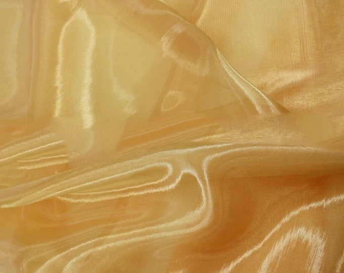 Gold mirror Organza  sheer fabric polyester 58" wide
