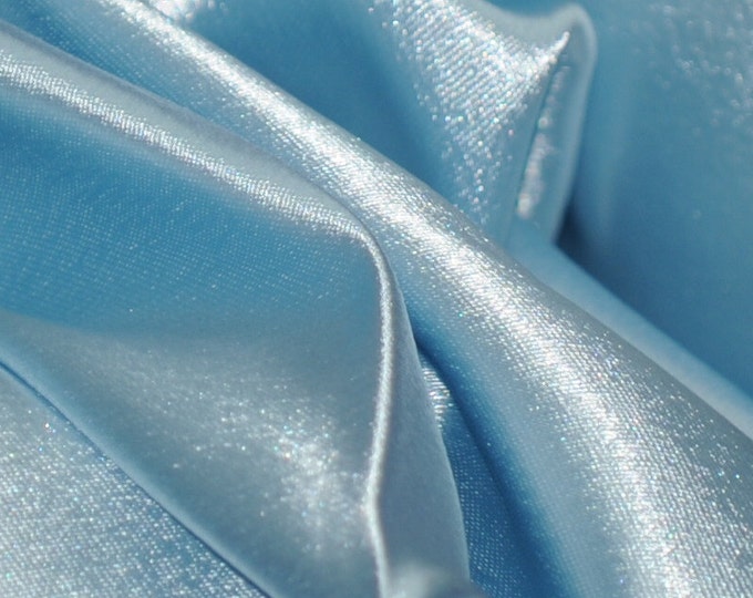 Blue Satin Crepe back Fabric 60" Wide Sold By the yard