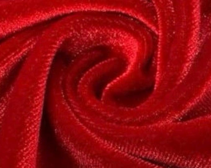 Red 2 way stretch velvet  fabric 60" Wide