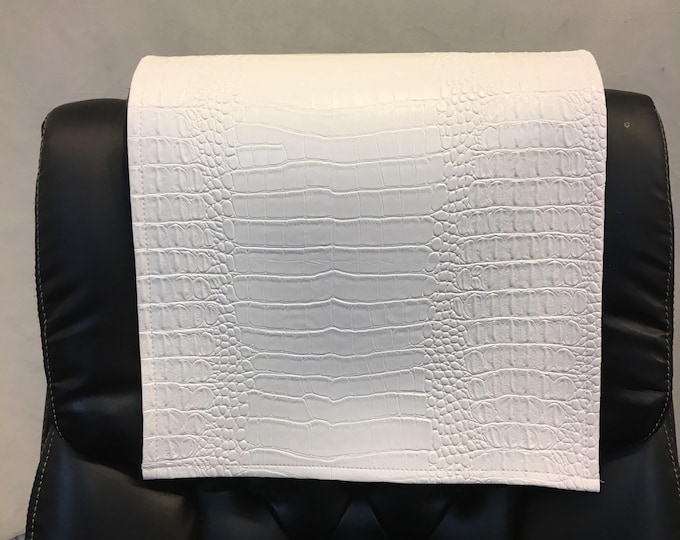 Vinyl white Nile 14x30 Sofa Loveseat Chaise Theater Seat, RV Cover Chair Caps Headrest Pad, Recliner Head Cover, Furniture Protector
