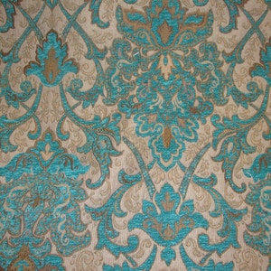 Marina Damask Chenille Upholstery Drapery fabric by the yard 57&quot; Wide