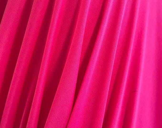 Hot pink interlock 2 way stretch lining fabric, 100% polyester, 60" wide