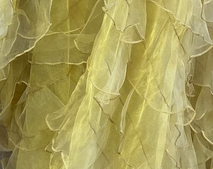 Gold Ruffled Organza Craft Wedding Party Decor fabric 58" wide