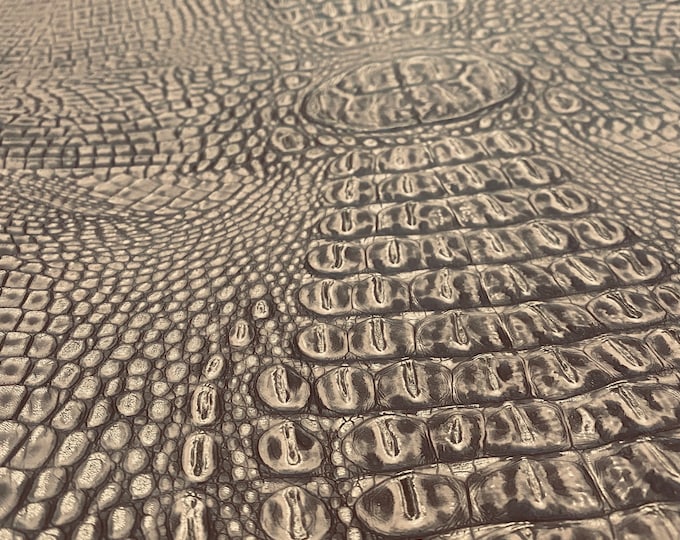 Bronze Big alligator embossed Vinyl Leather upholstery fabric