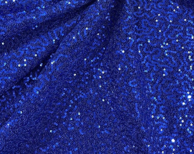 Royal Metallic Tinsel 2 way Stretch Lurex Fabric With Sequins/58 Wide