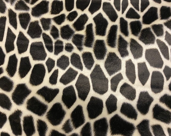 brown Giraffe Animal print Velboa Fabric BY THE YARD 60" Wide Drapery, Upholstery, Clothing Fabric