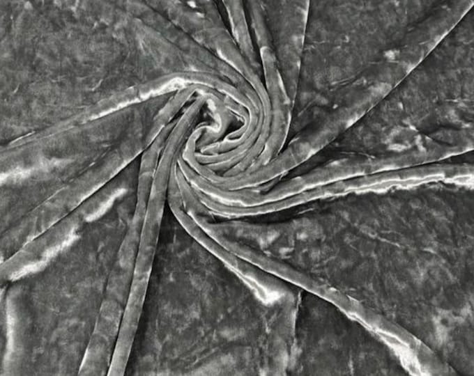 Silver Crushed Stretch Ice Velvet Clothing Dress Spandex 4-WAY Stretch Fabric