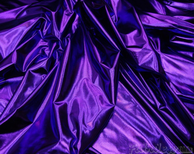10 yards Purple Metallic Spandex  fabric