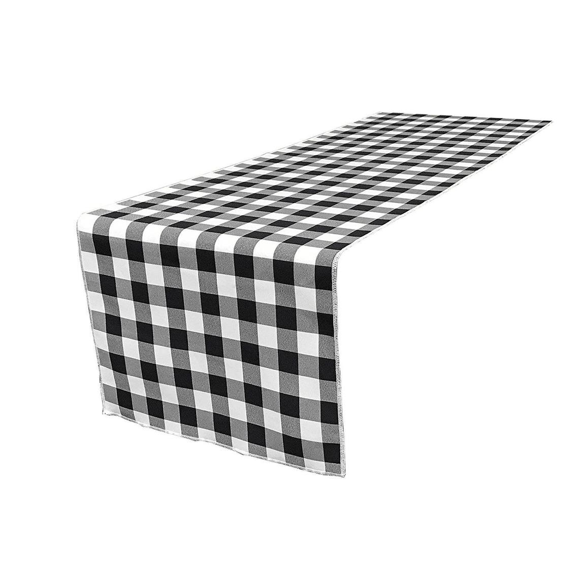 Poly Checkered Table Runner 14x108 Inch Surge Clean Look Made Etsy