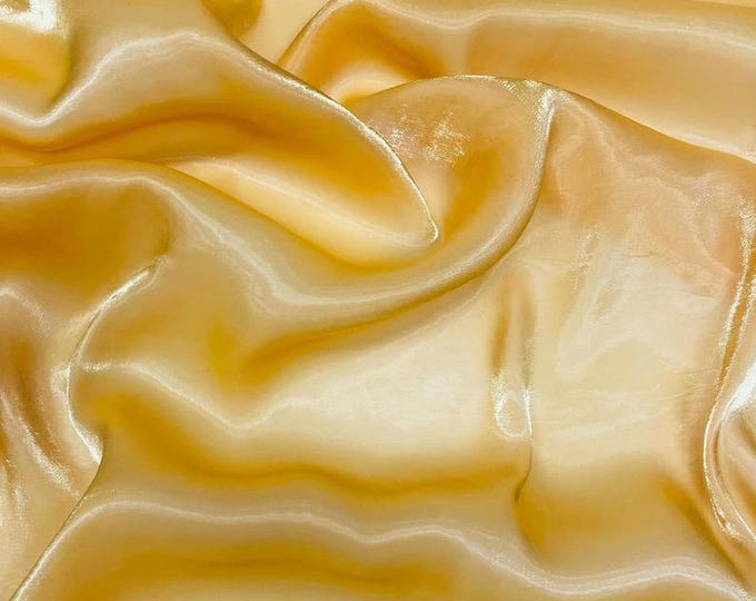 Yellow Shimmer Liquid Chiffon Fabric Iridescent Sold By the yard