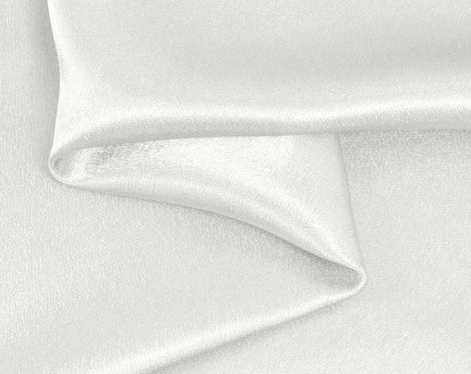 Pre cut 5 yards White Satin Crepe solid Shimmer Dress wedding tablecloth Fabric 60" Wide