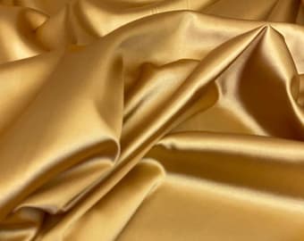 Gold Shiny Bridal Satin Fabric Heavy 60" Wide | Wedding, Apparel, Gowns, Events, Party Decor