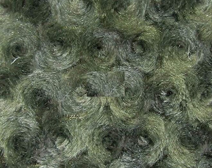 Olive Rose Bud faux  custom fabric by the yard 60" wide