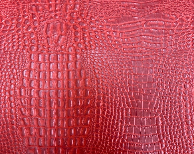 Red Marine Gator Upholstery Crafting Outdoor Vinyl Fabric - Sold By The Yard - 54"
