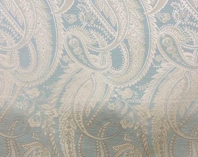 Mist darius Paisley Jacquard Upholstery Drapery fabric 54” wide