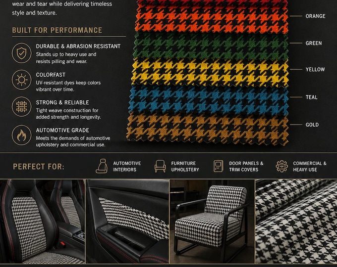 Houndstooth Auto Upholstery headliner car panel automotive fabric SOLD BY the YARD