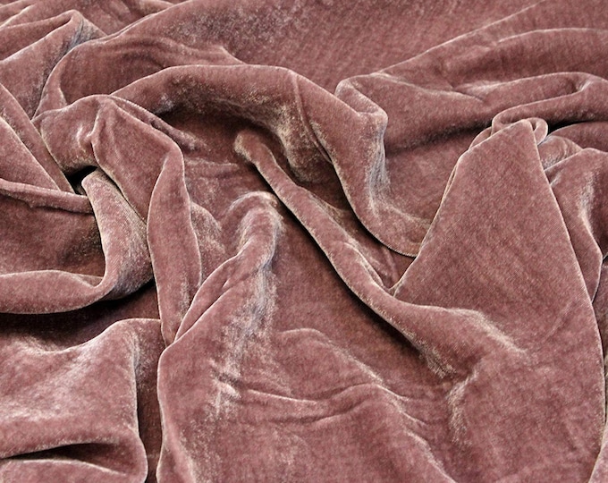 Mauve Silk Velvet Drapery Apparel Fabric By the Yard 45" Wide