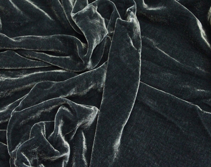 Silk Velvet Drapery Apparel Fabric By the Yard 45" Wide- Charcoal