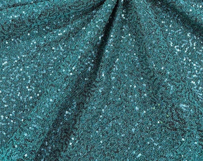 Jade Metallic Tinsel 2 way Stretch Lurex Fabric With Sequins/58 Wide