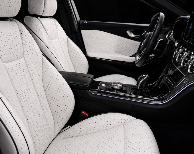 WHITE Perforated commercial marine grade upholstery faux vinyl Automotive