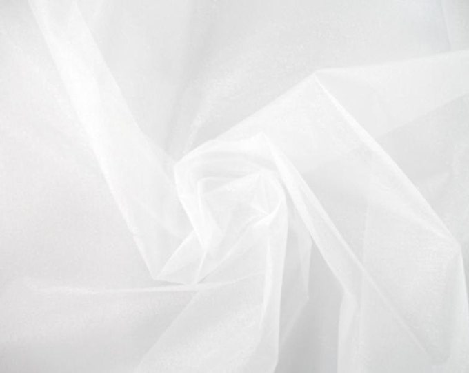 10 yards white color crystal Organza fabric 58" wide