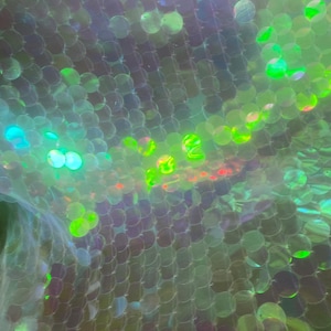 Iridescent Shiny 20mm paillette sequin on mesh fabric sold by yard