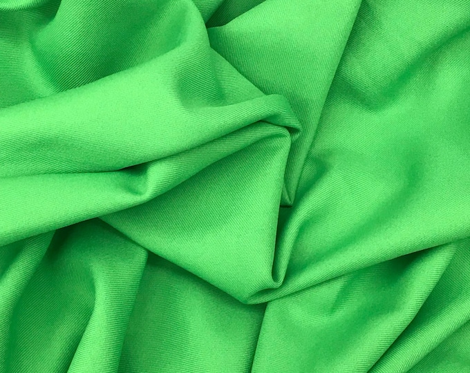 Lime Green Poly Gabardine Fabric – Durable Twill Weave Fabric for Apparel, Uniforms, Costumes & Crafts