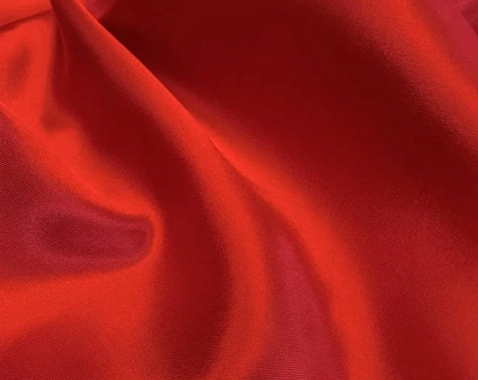 Red Charmeuse Satin polyester fabric 60" Wide by the yard