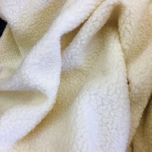 Ivory Cuddle soft Sherpa Fleece Fabric Sold by The Yard