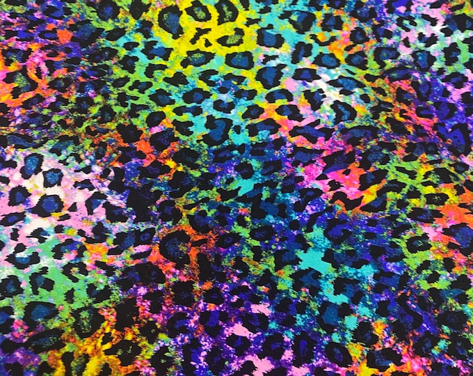Multi leopard splatterd Nylon Spandex Fabric  4 way stretch 58" wide