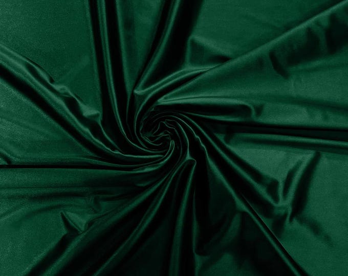 Hunter Green Stretch Satin spandex Fabric Bridal Dress 58” Wide sold by The Yard
