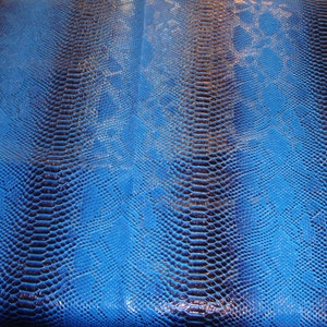 upholstery vinyl  leather Snake Viper Fake Royal Navy 2 Tone Embossed pattern fabric  yard 54" Wide