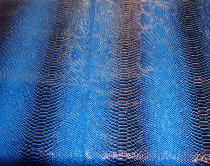 upholstery vinyl  leather Snake Viper Fake Royal Navy 2 Tone Embossed pattern fabric  yard 54" Wide