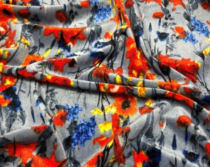 Garden of Eden Printed Crushed Velvet dance wear home decor fabric by the yard 58" Wide