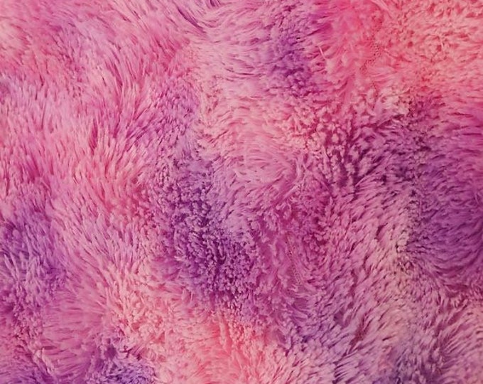 Minky, silky Bear Skin - Purple Rainbow - 04 Fabric 58" Wide Sold by the Yard