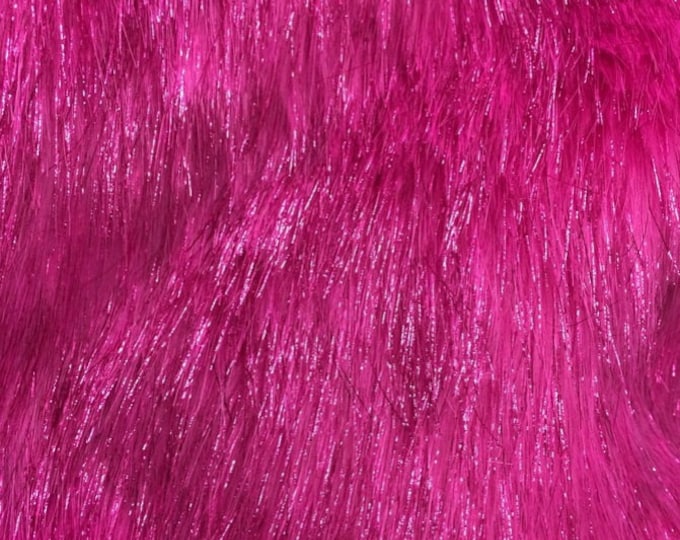 Faux fur, long Pile ELECTRIC FUR 60" wide fabric-Fuchsia