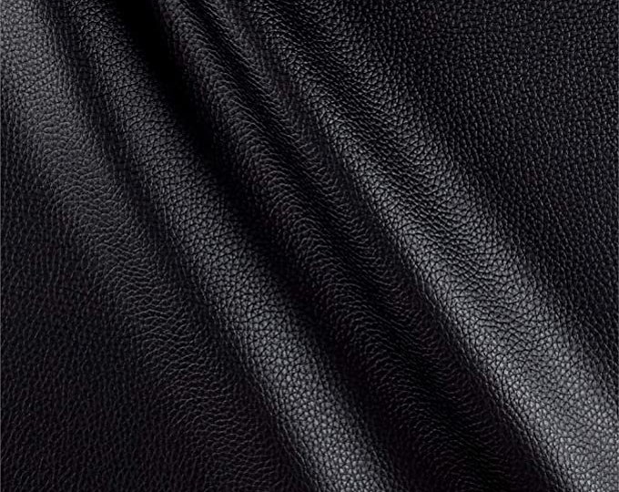 Black Faux Grain Leather Upholstery/ Bags/ and much more