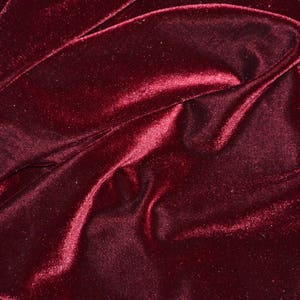 Burgundy  Stretch Velvet Fabric By The Yard | 58’’ wide